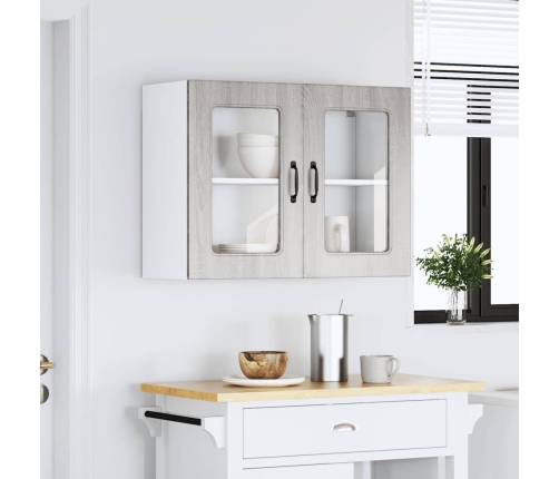 Armario pared cocina puerta de cristal Kalmar sonoma gris