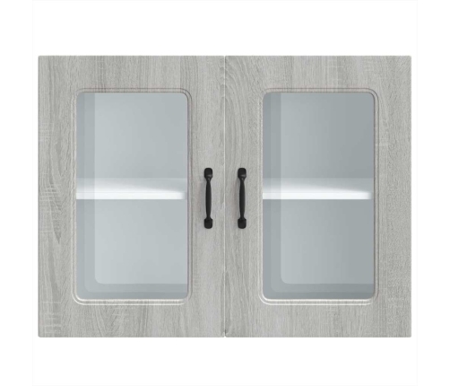 Armario pared cocina puerta de cristal Kalmar sonoma gris