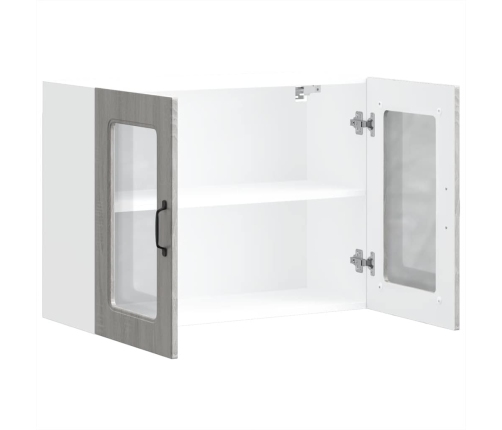 Armario pared cocina puerta de cristal Kalmar sonoma gris