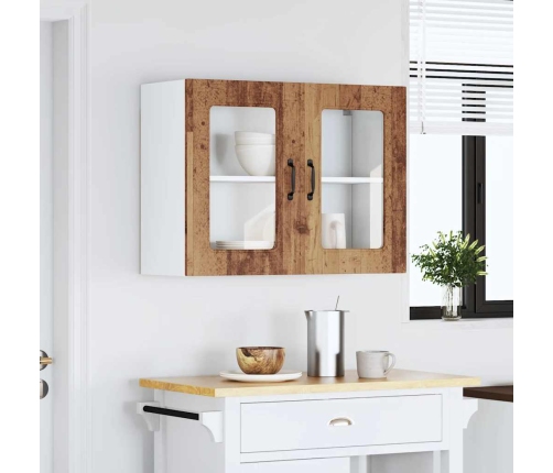 Armario pared cocina puerta de cristal Kalmar madera vieja