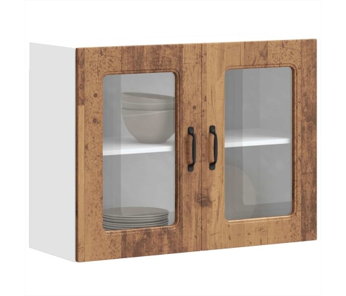 Armario pared cocina puerta de cristal Kalmar madera vieja