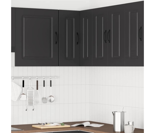 Armario cocina esquina de pared Kalmar madera ingeniería negra