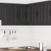 Armario cocina esquina de pared Kalmar madera ingeniería negra