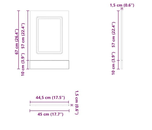 Panel para lavavajillas Kalmar roble sonoma 45x1,5x67 cm