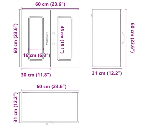 Armario pared cocina puerta cristal Kalmar blanca alto brillo