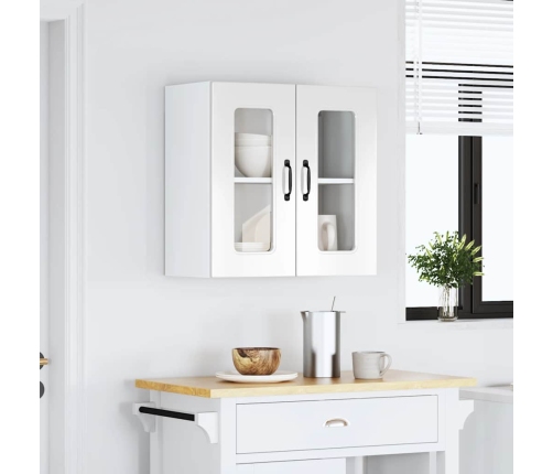 Armario pared cocina puerta cristal Kalmar blanca alto brillo