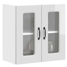 Armario pared cocina puerta cristal Kalmar blanca alto brillo