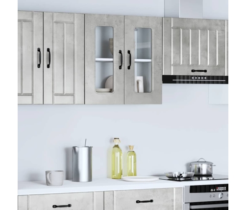 Armario pared cocina puerta de cristal Kalmar gris hormigón