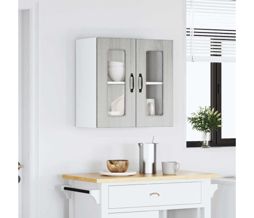 Armario pared cocina puerta de cristal Kalmar sonoma gris