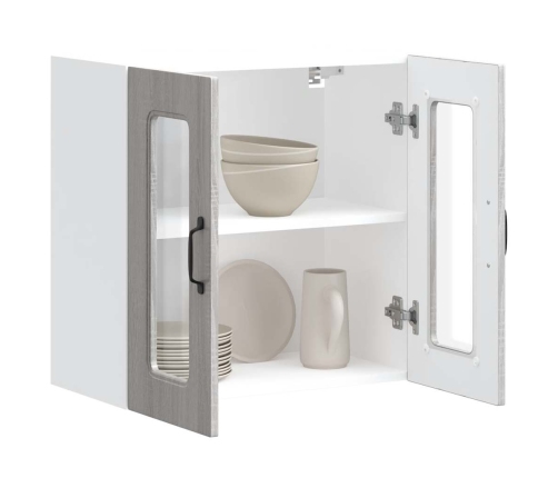 Armario pared cocina puerta de cristal Kalmar sonoma gris