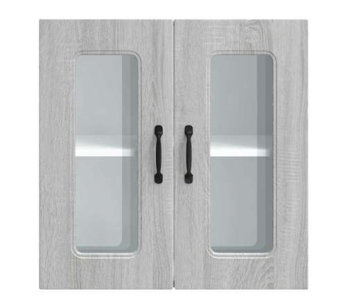 Armario pared cocina puerta de cristal Kalmar sonoma gris