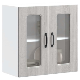 Armario pared cocina puerta de cristal Kalmar sonoma gris