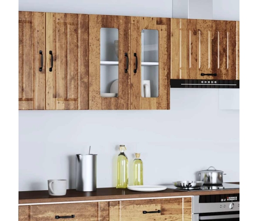 Armario pared cocina puerta de cristal Kalmar madera vieja