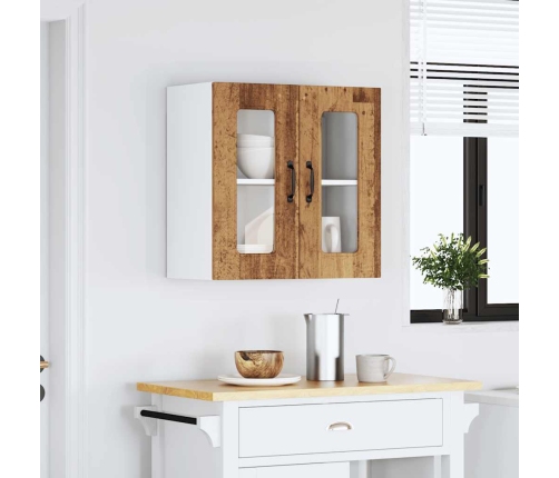 Armario pared cocina puerta de cristal Kalmar madera vieja