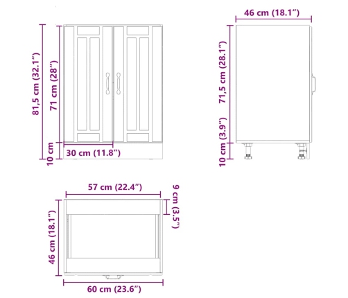 Panel para lavavajillas Lucca madera contrachapada negra