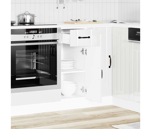 Mueble bajo de cocina Lucca blanca de alto brillo