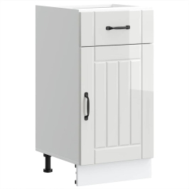 Mueble bajo de cocina Lucca blanca de alto brillo