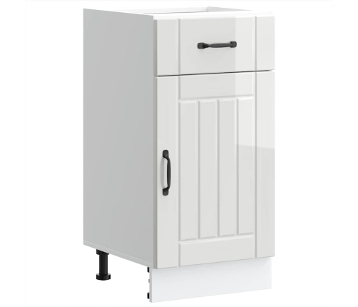 Mueble bajo de cocina Lucca blanca de alto brillo