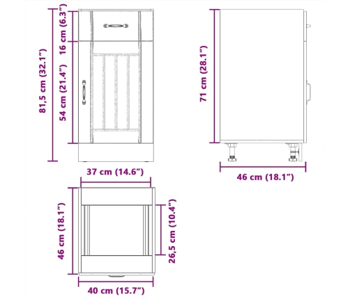 Mueble bajo de cocina Lucca blanca de alto brillo