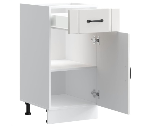 Mueble bajo de cocina Lucca blanca de alto brillo