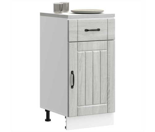 Mueble bajo de cocina Lucca madera contrachapada gris sonoma