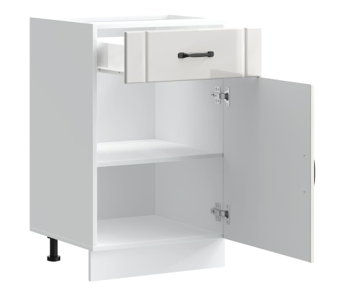 Mueble bajo de cocina Lucca blanca de alto brillo