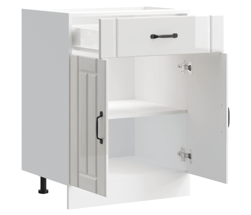 Mueble bajo de cocina Lucca blanca de alto brillo