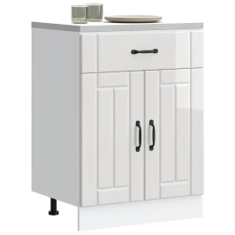 Mueble bajo de cocina Lucca blanca de alto brillo