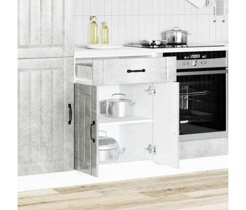 Mueble bajo de cocina Lucca madera contrachapada gris cemento