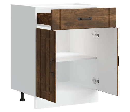 Mueble bajo de cocina Lucca roble ahumado