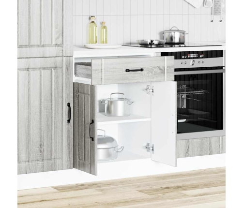 Mueble bajo de cocina Lucca madera contrachapada gris sonoma