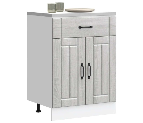 Mueble bajo de cocina Lucca madera contrachapada gris sonoma