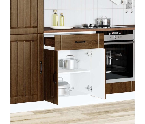 Mueble bajo de cocina Lucca roble marrón