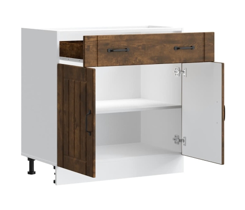 Mueble bajo de cocina Lucca roble ahumado