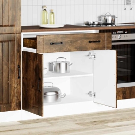 Mueble bajo de cocina Lucca roble ahumado