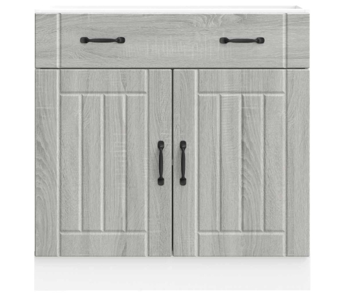 Mueble bajo de cocina Lucca madera contrachapada gris sonoma