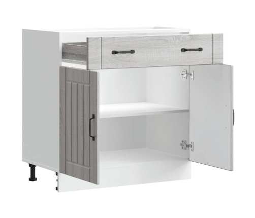 Mueble bajo de cocina Lucca madera contrachapada gris sonoma