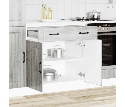 Mueble bajo de cocina Lucca madera contrachapada gris sonoma