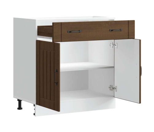 Mueble bajo de cocina Lucca roble marrón