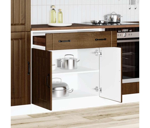 Mueble bajo de cocina Lucca roble marrón