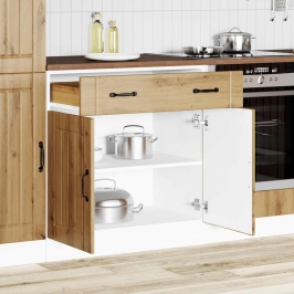 Mueble bajo de cocina Lucca roble artesanal