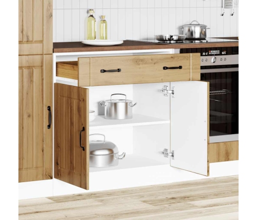 Mueble bajo de cocina Lucca roble artesanal