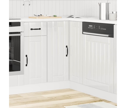 Mueble bajo esquina de cocina Lucca alto brillo blanco