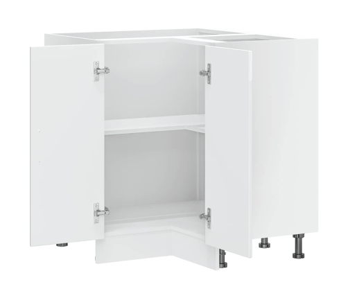 Mueble bajo esquina de cocina Lucca alto brillo blanco