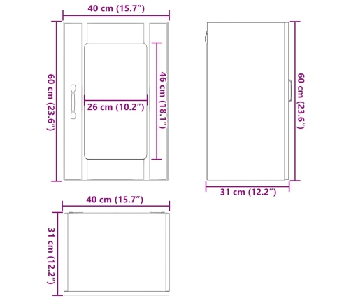 Armario pared cocina puerta de cristal Lucca blanca