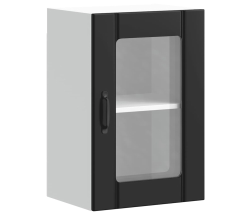 Armario pared cocina puerta de cristal Lucca negro