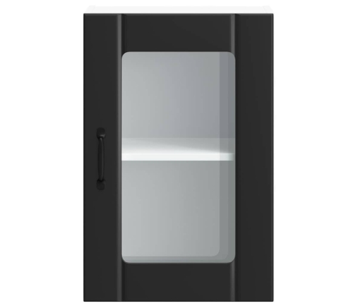 Armario pared cocina puerta de cristal Lucca negro