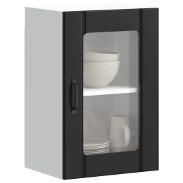 Armario pared cocina puerta de cristal Lucca negro