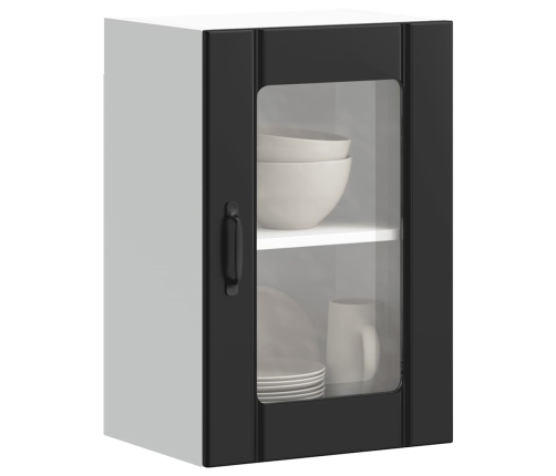 Armario pared cocina puerta de cristal Lucca negro