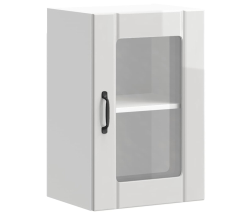 Armario pared para cocina puerta cristal Lucca blanco brillante